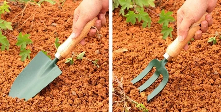 Spade Fork Shovel Rake Harrow Set Home Mini Gardening Tools Potted Landscape Plants Maintenance Suit Wood Handle Kids Gifts Garden Tool