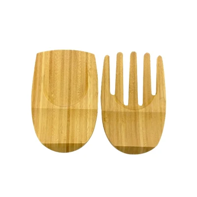 100% Bamboo Salad Hands, Bamboo Salad Server Set Fork and Spoon