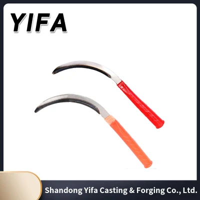 High Quality Carbon Steel Cutting Garden Farming Tool Grass Tooth Scythe with Long Wooden Handle Purning Sickle