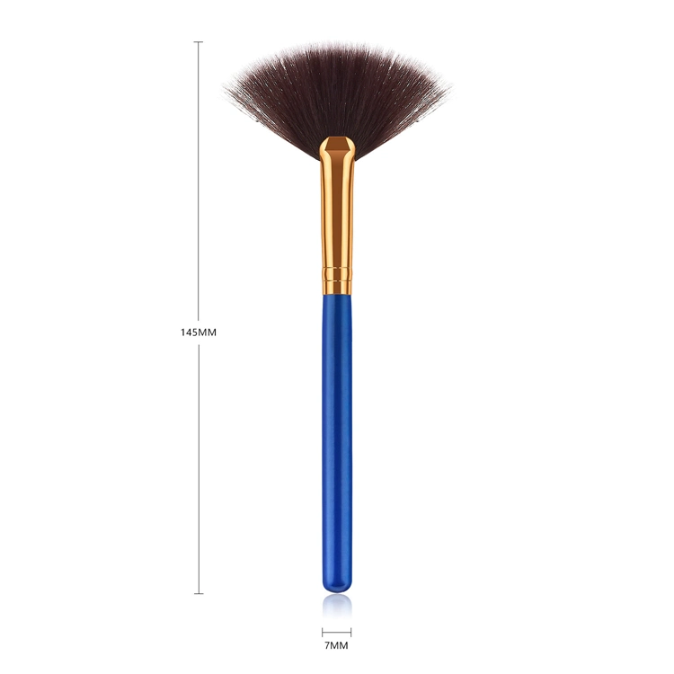 Slim Fan Shape Makeup Brushes Colorful Wood Long Handle Contour Powder Make up Brushes Cosmetic Beauty Tools