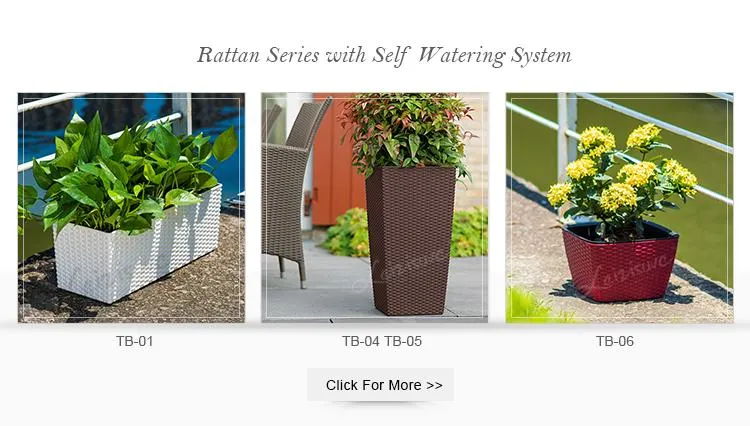 Modern Tall Large Size Indoor Outdoor Living Room Garden Decorative Round Self-Watering Plastic Plant Flower Pots