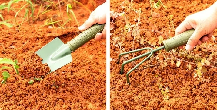 Gardening Hand Tools Professional Spade Shovel Rake 3 in 1 Mini Garden Tool Set for Home Use