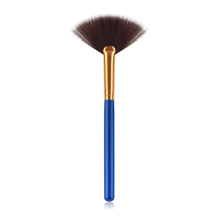 Slim Fan Shape Makeup Brushes Colorful Wood Long Handle Contour Powder Make up Brushes Cosmetic Beauty Tools