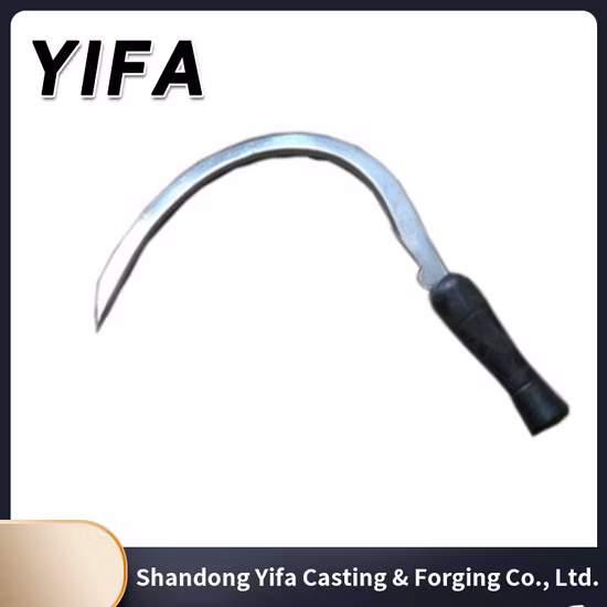 High Quality Carbon Steel Cutting Garden Farming Tool Grass Tooth Scythe with Long Wooden Handle Purning Sickle